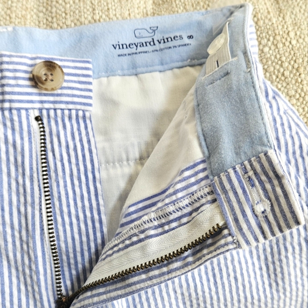 NEW Vineyard Vines Blue and White Striped Kids Shorts - Picture 9 of 12